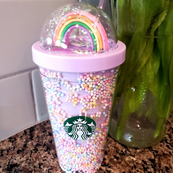 Rainbow dome lid Starbucks cup